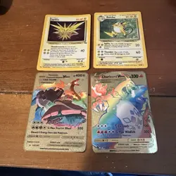 Vintage & Modern Lot Of 4 Cards Charizard VMAX Pokemon Metal Zapdos Venusaur - Image 1