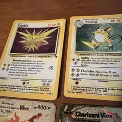 Vintage & Modern Lot Of 4 Cards Charizard VMAX Pokemon Metal Zapdos Venusaur - Image 3