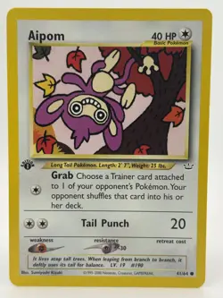 Aipom 1st Edition 41/64 Common Neo Revelation Pokemon LP - Image 1