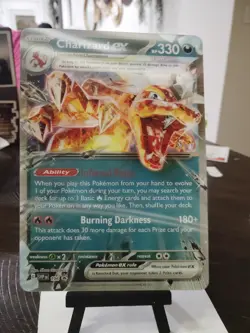 Jumbo Lenticular Charizard ex 054/091 / SVP196 Exclusive Promo Pokemon - NM - Image 1