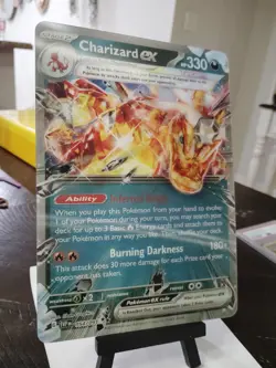 Jumbo Lenticular Charizard ex 054/091 / SVP196 Exclusive Promo Pokemon - NM - Image 2