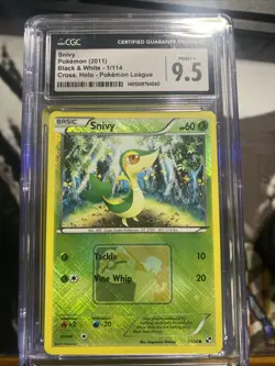 2011 Pokemon Black & White Reverse Holo 1 Snivy CGC mint 9.5 - Image 1
