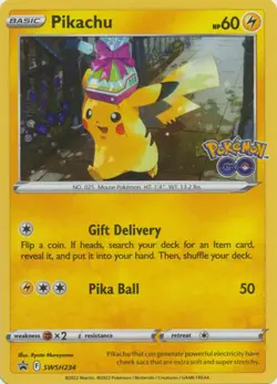 PIKACHU SWSH234 PROMO POKEMON GO (COSMO HOLO RARE, NM) - Image 1
