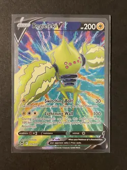 Pokemon Regieleki V 175/195 Silver Tempest Full Art Ultra Rare NM - Image 1