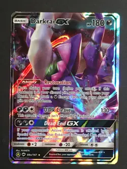 2018 Pokemon Darkrai GX #88a/147 Burning Shadows Sun & Moon Alt Art - Image 1