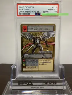 [Y1][PSA10] Re-122 Duftmon Gold Etching Rare Digimon Card Game - Image 1