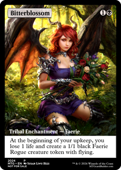 BITTERBLOSSOM : altered-art card for use with MTG : with SEXY DEMONESS! - Image 1