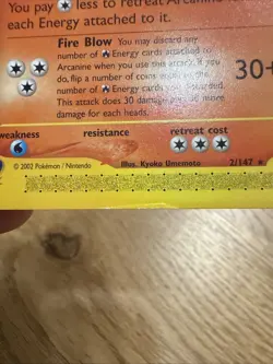 Pokemon Card - Arcanine Aquapolis 2/147 Non-Holo Moderate Play - Image 4