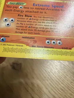Pokemon Card - Arcanine Aquapolis 2/147 Non-Holo Moderate Play - Image 5