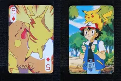 Pikachu Raichu Nintendo Pocket Monsters Ash & Back Playing Cards #5D 1999 - Image 3