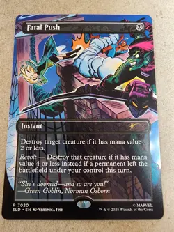 Fatal Push - (7020) Borderless Secret Lair Drop Regular - Spider Man - Mtg - Image 1