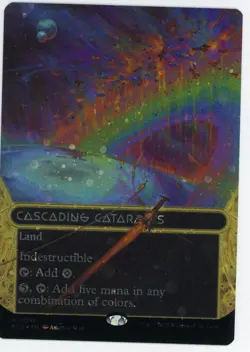2025 Magic the Gathering Cascading Cateracts Land Borderless Galaxy Foil Nr/Mt - Image 1