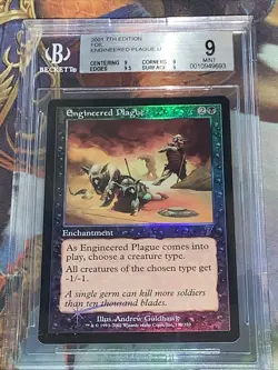 2001 MTG Engineered Plague 133 Core Set 7th Edition Foil Uncommon BGS Mint 9 - Image 1