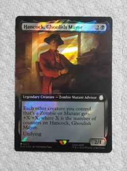 MTG Surge Foil Hancock, Ghoulish Mayor Extended Art Fallout NM - Image 1