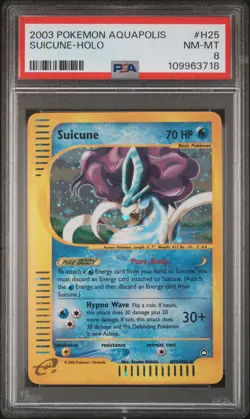2003 POKEMON AQUAPOLIS #H25 SUICUNE-HOLO PSA 8 - Image 1