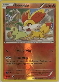 Pokemon - Fennekin - 10/124 - Common - Reverse Holo - XY - Fates Collide - NM - Image 1