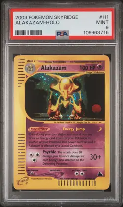 2003 POKEMON SKYRIDGE #H1 ALAKAZAM-HOLO PSA 9 - Image 1