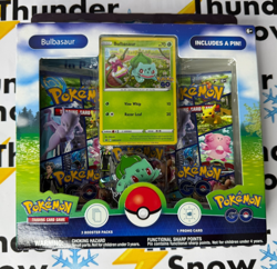 ⚡❄ Pokemon Go Bulbasaur Collection Box + 3 Booster Pack + Pin Sealed New - Image 1
