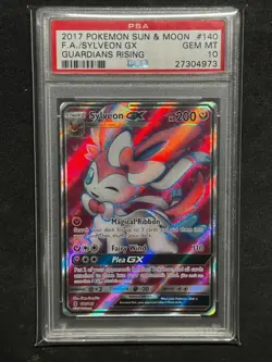 SYLVEON GX 140/145 FULL ART POKEMON SUN & MOON GUARDIANS RISING GRADED PSA 10 - Image 1