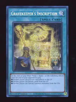Prismatic Secret Rare Gravekeeper’s Inscription NM MP24-EN064 1st Ed. Yugioh - Image 1