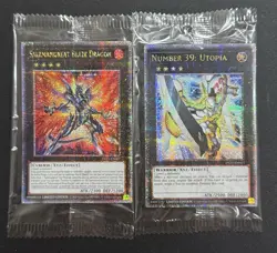 2023 YUGIOH MP23 DUELING HEROES SECRET RARE SEALED BLAZE DRAGON & UTOPIA NM SET - Image 1