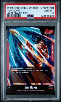 2024 DRAGON BALL SUPER CARD GAME FUSION WORLD BLAZING AURA SON GOKU PSA 10 - Image 1