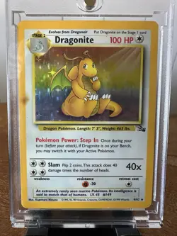 Pokemon TCG Dragonite Holo Rare Card 4/62 1999 First Edition - Image 1