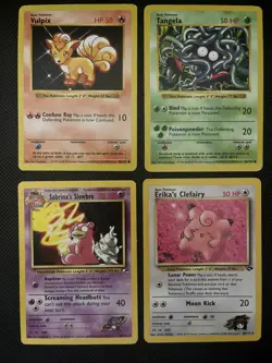 Pokemon Shadowless Base Set Gym Challenge 4 Card Lot '99 Wotc Vintage LP - Image 1