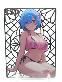 Goddess Story - Silver Metal Waifu Card - Rem - NUMBERED 166/200 - Image 1