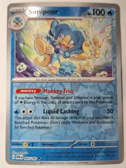 Simipour 042/182 Sv04: Paradox Rift Pokemon Reverse Holo Foil Nice! - Image 1