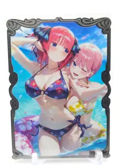 Goddess Story - Silver Metal Waifu Card - Nino Nakano - NUMBERED 044/100 - Image 2
