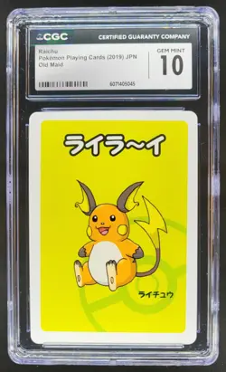 2019 POKEMON PLAYING CARDS JAPANESE RAICHU OLD MAID CGC 10 RC7 - Image 1
