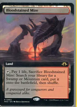 2024 Magic the Gathering Bloodstained Mire Land Extended Art Near Mint - Image 1