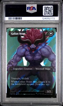 2025 MTG FINAL FANTASY SURGE FOIL #0528 GALIAN BEAST/VINCENT VALENTINE PSA 9 - Image 2