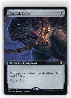 MtG CLB Basilisk Collar #595 Extended Art Non-Foil - Image 1