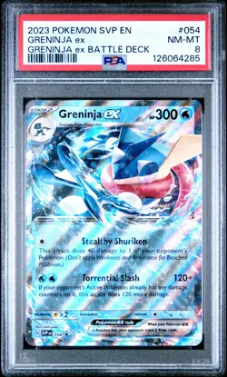 2023 POKEMON SVP EN-SV BLACK STAR PROMO #054 GRENINJA EX PSA 8 - Image 1