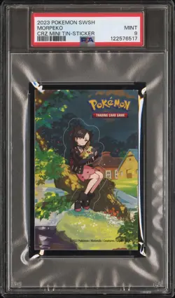 2023 POKEMON SWORD & SHIELD CROWN ZENITH MINI TIN STICKER MORPEKO PSA 9 - Image 1
