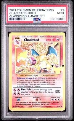 2021 POKEMON CELEBRATIONS CLASSIC COLLECTION #4 CHARIZARD-HOLO PSA 9 - Image 1