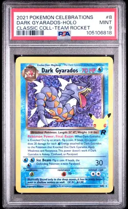 2021 POKEMON CELEBRATIONS CLASSIC COLLECTION #8 DARK GYARADOS-HOLO PSA 9 - Image 1
