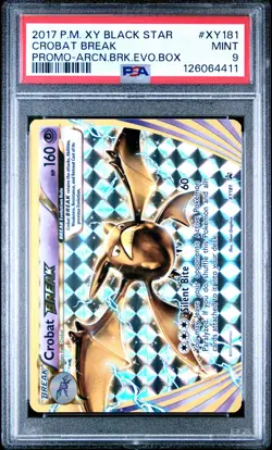 2017 POKEMON XY BLACK STAR PROMO ARCANINE BREAK EVOLUTION BOX CROBAT BREAK PSA 9 - Image 1