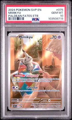 2024 POKEMON SVP EN-SV BLACK STAR PROMO #075 MIMIKYU PSA 10 - Image 1