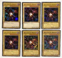 YGO Mixed Sets Red-Eyes Black Dragon Mixed Ultra Super Rare Lot of 6 DMG-HP B - Image 1