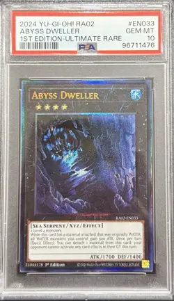 2024 PSA 10 YUGIOH RA02 ULTIMATE RARE ABYSS DWELLER 💎 - Image 1