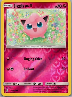 Jigglypuff 41/68 Reverse Holo Hidden Fates - Pokemon Card - NM - Image 1