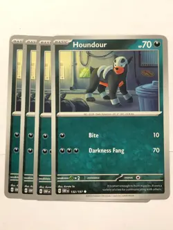 Pokemon Card Obsidian Flames 4x Playset Houndour 132/197 Near Mint - Image 1