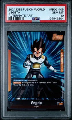 2024 DRAGON BALL SUPER CARD GAME FUSION WORLD BLAZING AURA VEGETA PSA 10 - Image 1