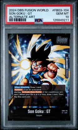 2024 DRAGON BALL SUPER CARD GAME FUSION WORLD RAGING ROAR SON GOKU : GT PSA 10 - Image 1
