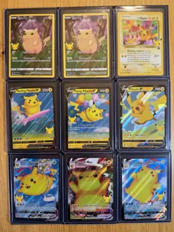 pikachu Pokemon celebrations V Black Star Promo VMAX Full Art Card Lot Of 9 Rare - Image 1