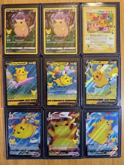 pikachu Pokemon celebrations V Black Star Promo VMAX Full Art Card Lot Of 9 Rare - Image 2