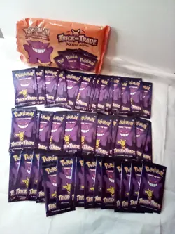 Pokemon TCG Cards Trick Trade Booster Bundle 40 Mini Halloween sealed packs - Image 1